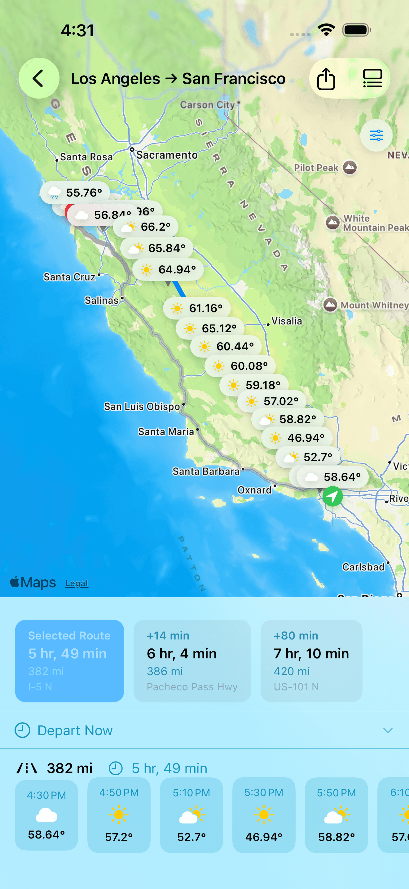 Route Weather Map