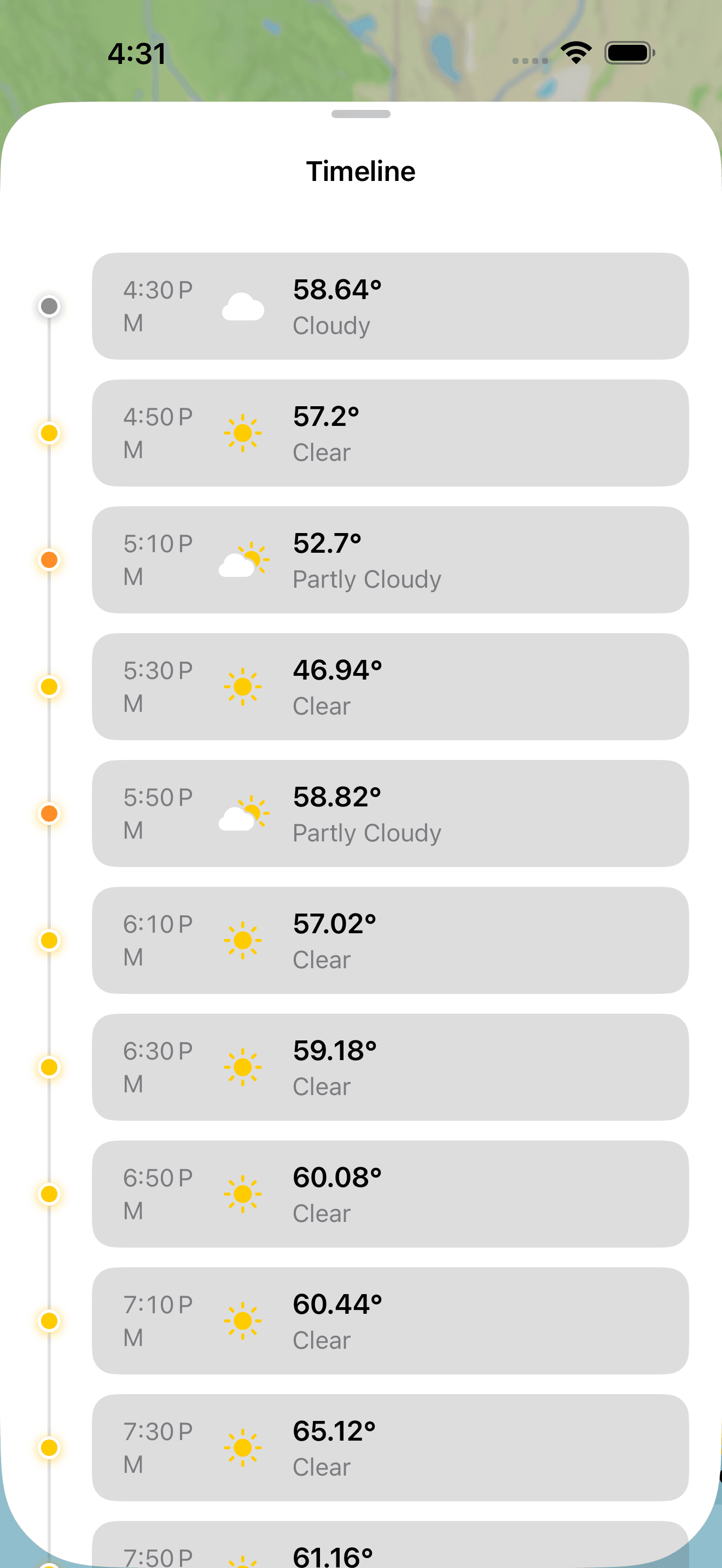 Weather Timeline